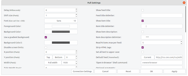 tickr settings