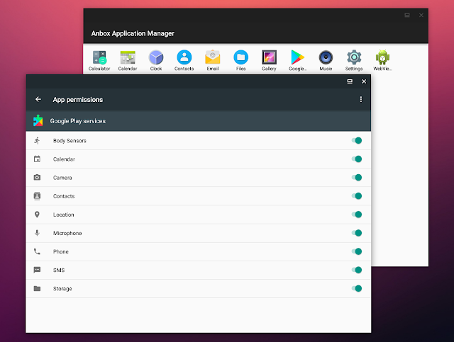 Anbox Google Play permissions